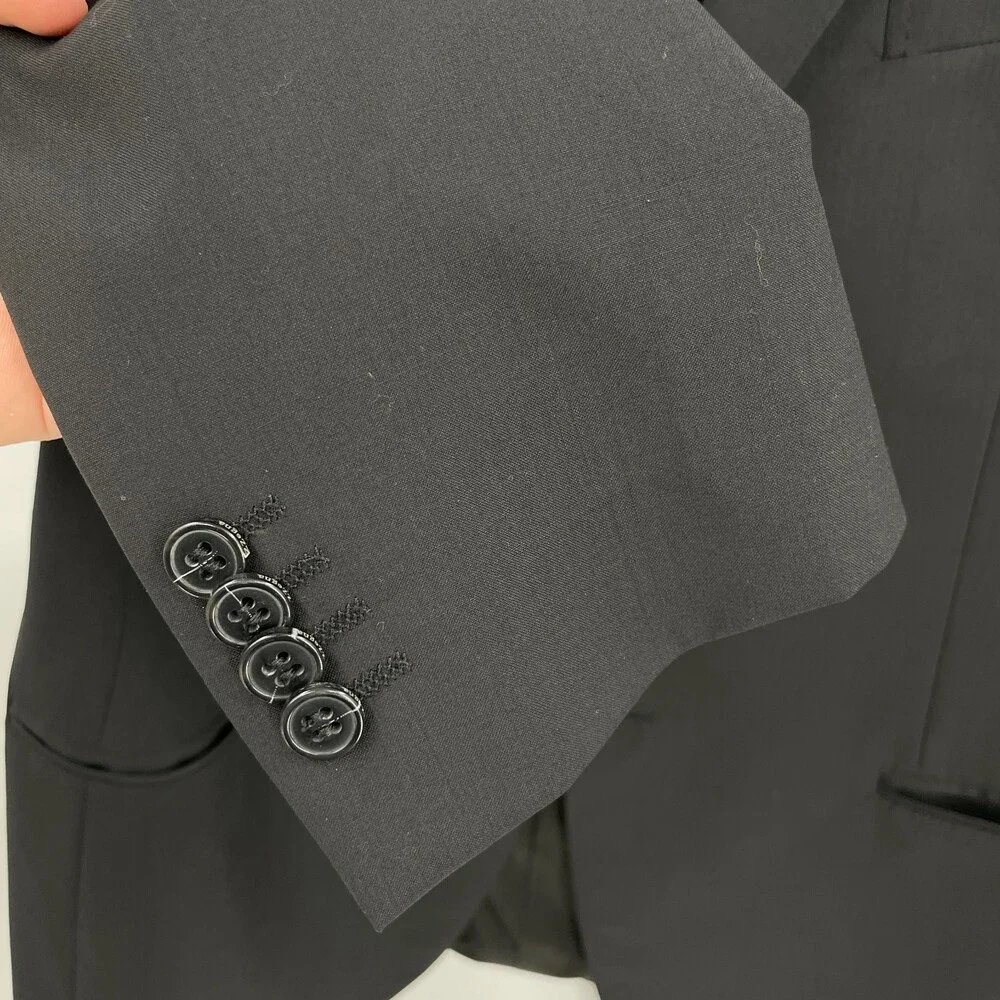 Z ZEGNA Black 2 Button Sport Coat Blazer Size 46L (54L EUR)